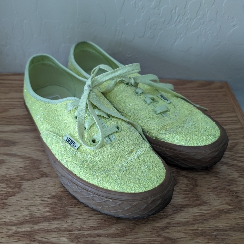 Vans Glitter Neon Green Yellow Ice Cream Low Top Shoes